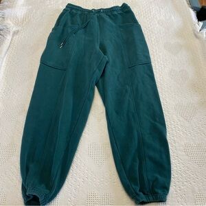 Cozi Oversized Dark Green Fleece Lined Joggers (L)